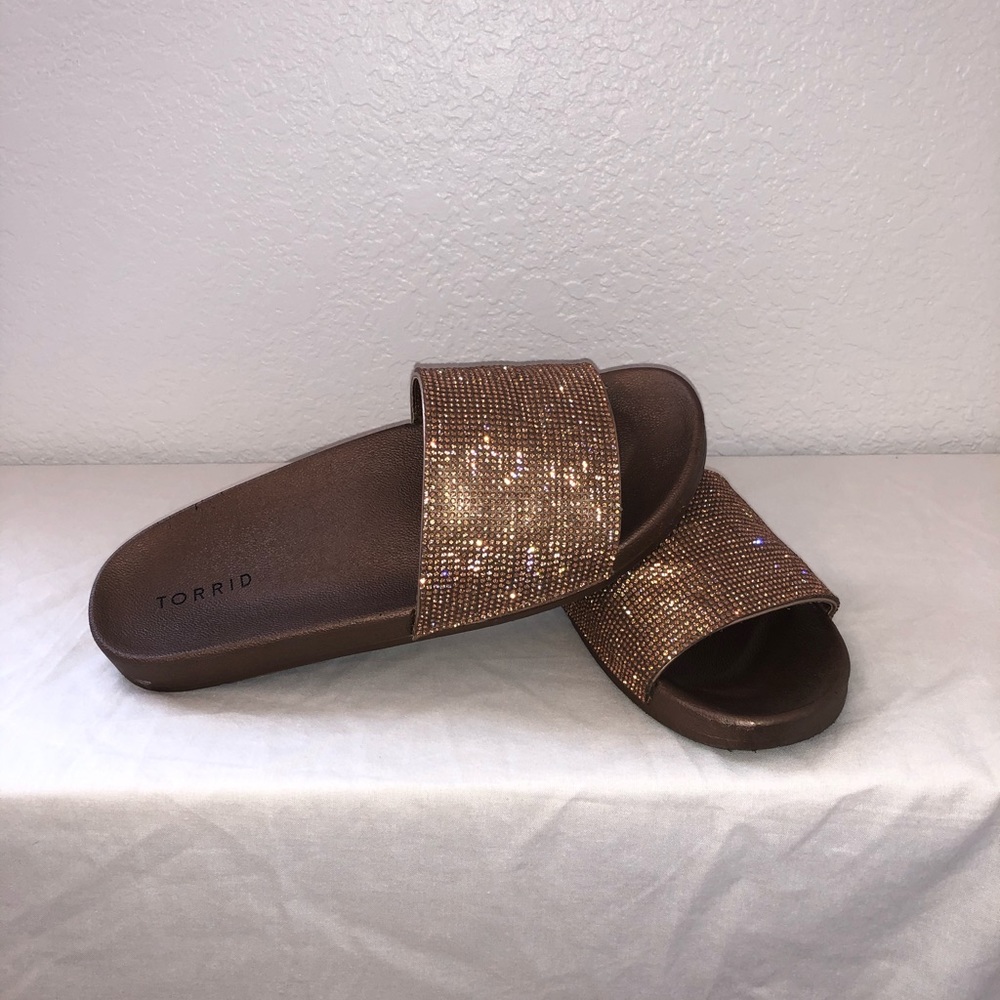 Torrid Copper Sparkle Slides
